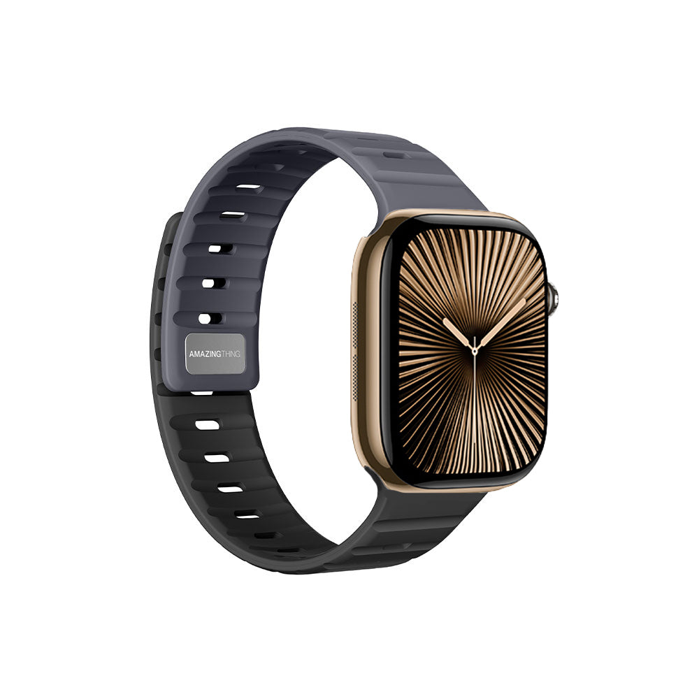 Amazingthing SilqLock Apple Watch 46mm Silikon Kordon Strap Kordon - 5