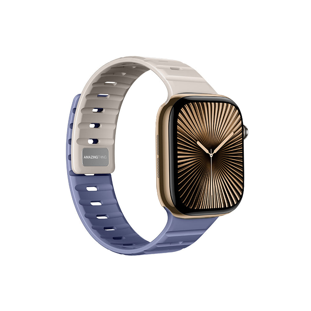 Amazingthing SilqLock Apple Watch 46mm Silikon Kordon Strap Kordon - 9
