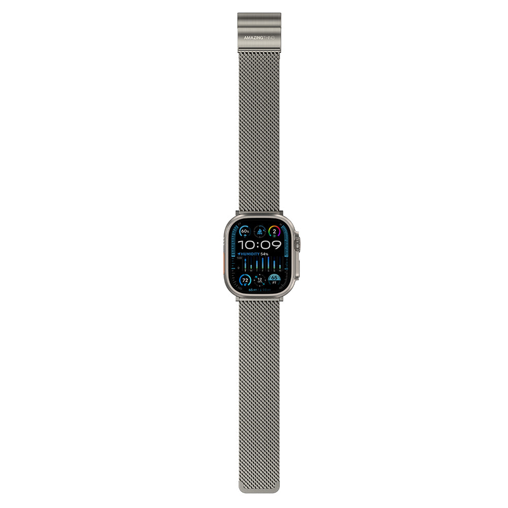 Amazingthing Titan Premium Apple Watch 46mm Metal Hasır Kordon - 3