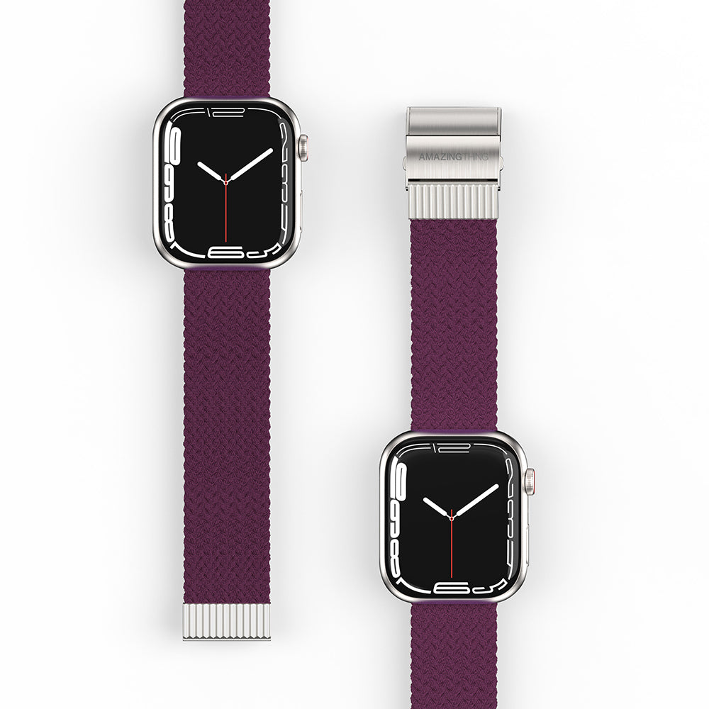 Amazingthing Titan Weave Apple Watch 1/2/3/4/5/6/SE/7/8/9/10 (38/40/41/42mm Kasa) Uyumlu Örgü Sport Kordon - 3