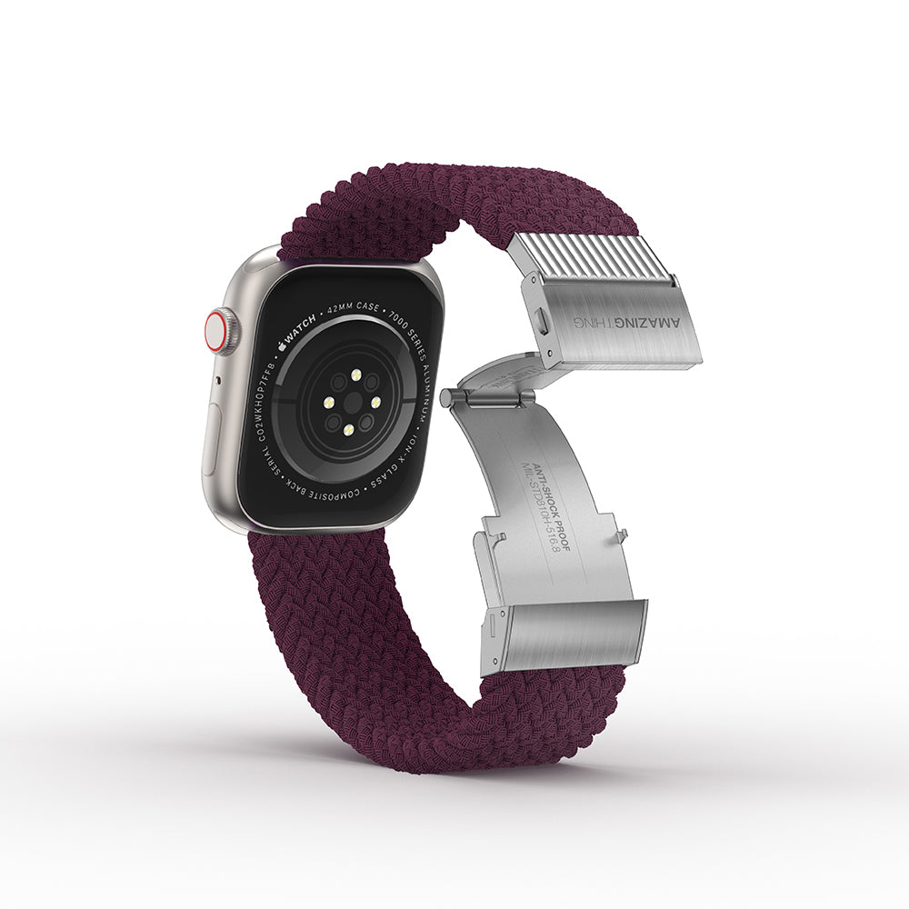 Amazingthing Titan Weave Apple Watch 1/2/3/4/5/6/SE/7/8/9/10 (38/40/41/42mm Kasa) Uyumlu Örgü Sport Kordon - 5