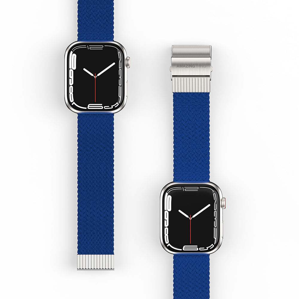 Amazingthing Titan Weave Apple Watch 1/2/3/4/5/6/SE/7/8/9/10 (38/40/41/42mm Kasa) Uyumlu Örgü Sport Kordon - 11