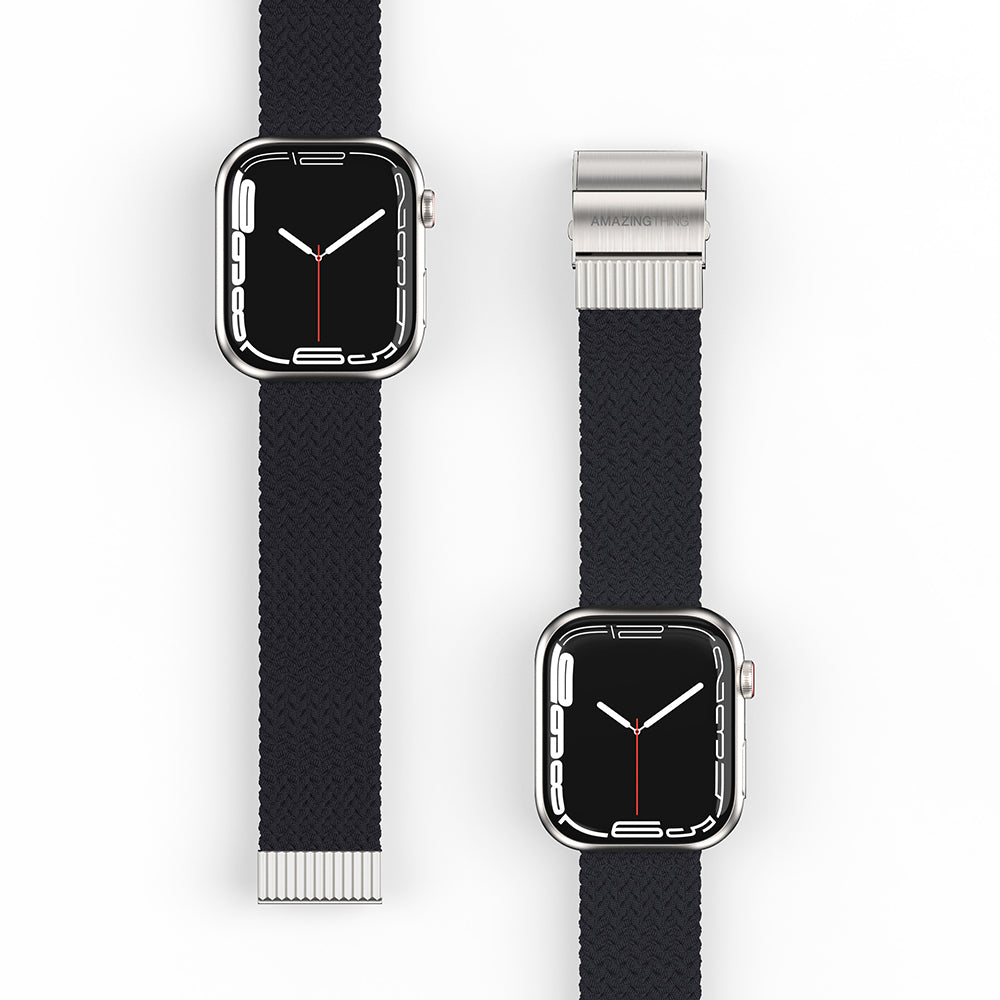 Amazingthing Titan Weave Apple Watch 1/2/3/4/5/6/SE/7/8/9/10 (38/40/41/42mm Kasa) Uyumlu Örgü Sport Kordon - 15