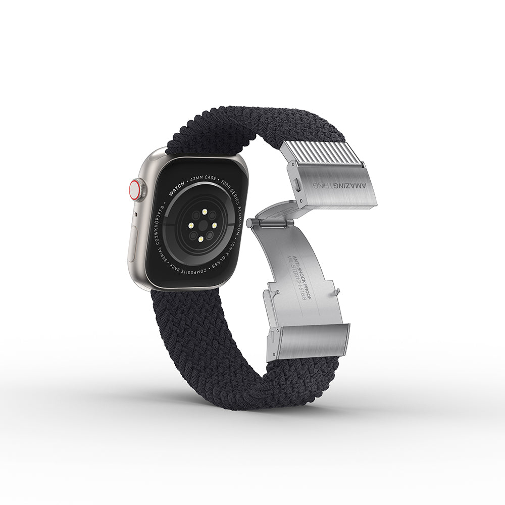 Amazingthing Titan Weave Apple Watch 1/2/3/4/5/6/SE/7/8/9/10 (38/40/41/42mm Kasa) Uyumlu Örgü Sport Kordon - 17