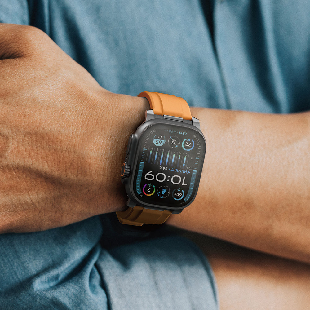 Amazingthing Titan Chrono Apple Watch 42/44/45/46/49mm Silikon Kordon