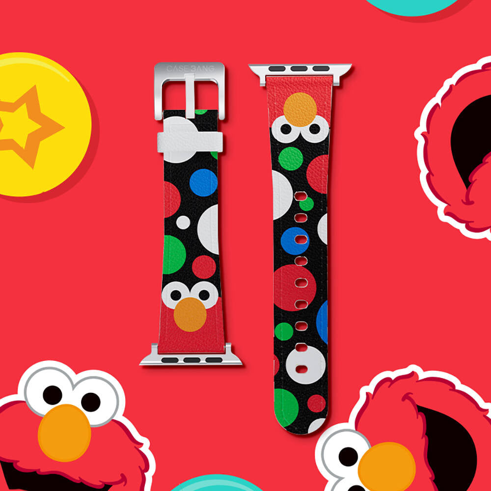 Casebang Sesame Street Serisi Apple Watch 42/44/45/46/49mm Deri Saat Kordon