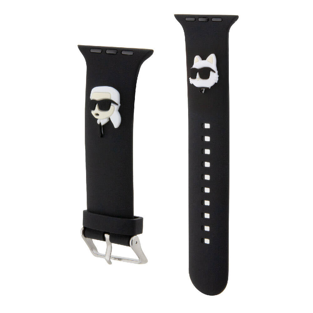 Karl Lagerfeld Apple Watch Ultra 49mm Orjinal Lisanslı İkonik Karl & Choupette Logolu Silikon Kordon - 3