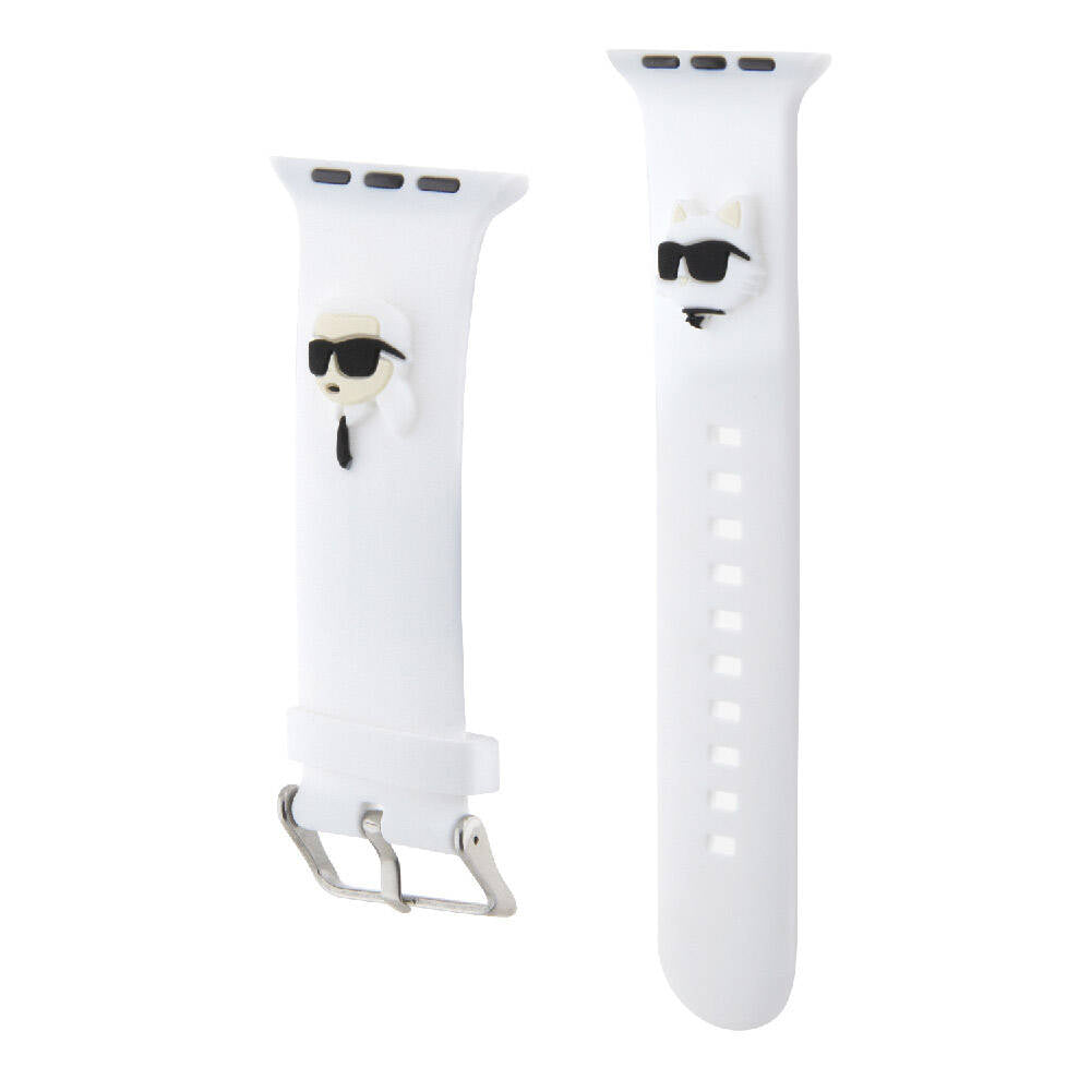 Karl Lagerfeld Apple Watch 7 41mm Orjinal Lisanslı İkonik Karl & Choupette Logolu Silikon Kordon - 6