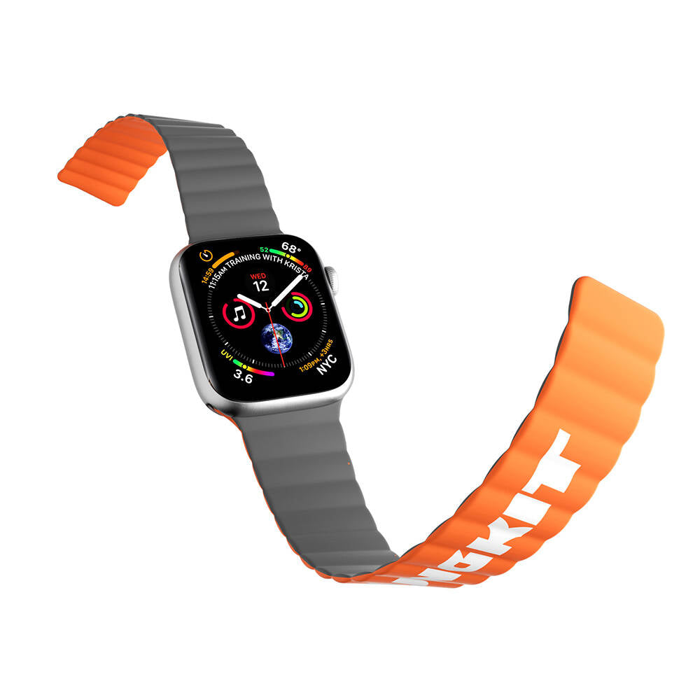 Youngkit Classical Apple Watch 7 41mm Kordon Magnetik Tak Çıkar Silikon Strap Kayış - 3
