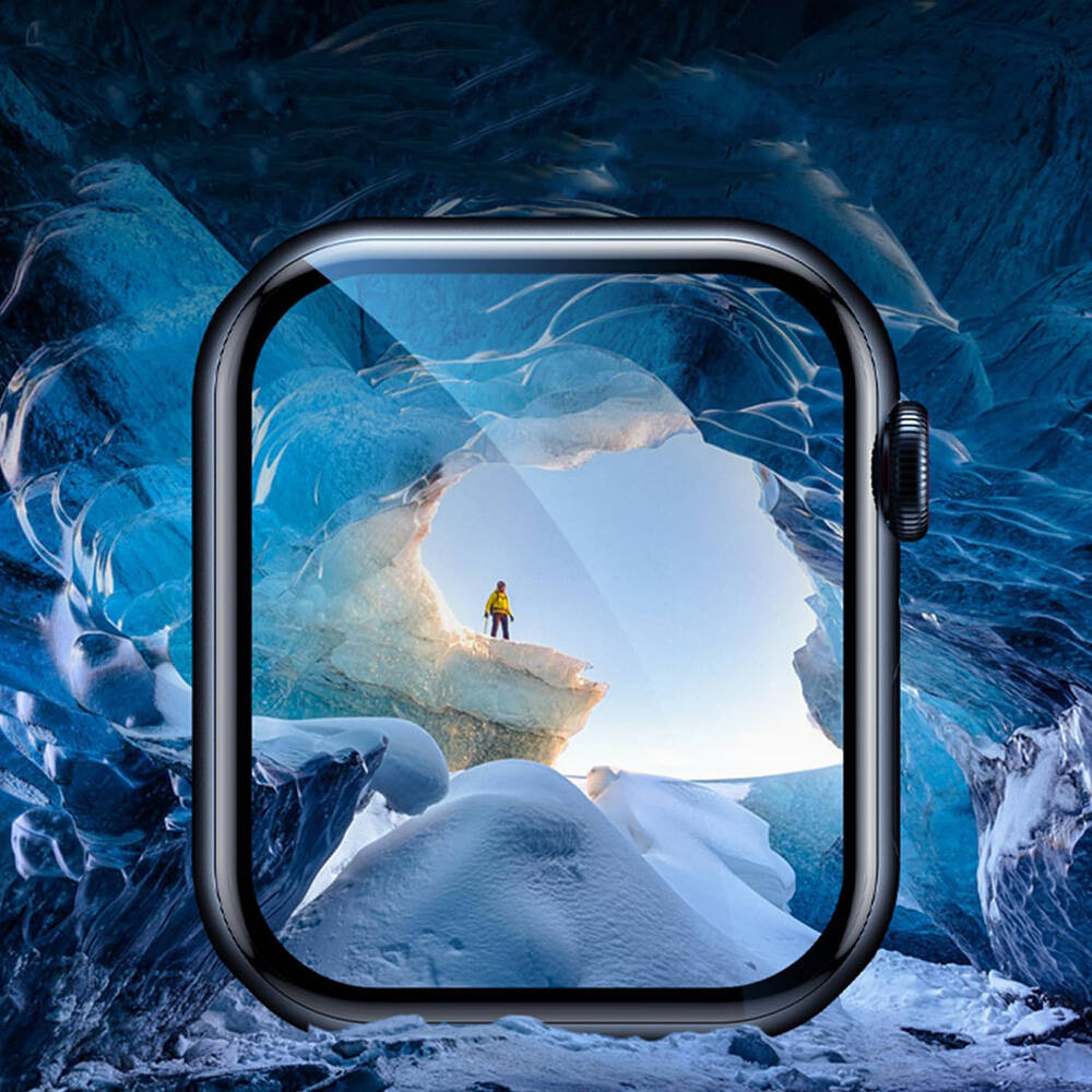 Wiwu Wi-JD105 Apple Watch 7 41mm Easy Install PMMA Pet Ekran Koruyucu + Kolay Uygulama Aparatı