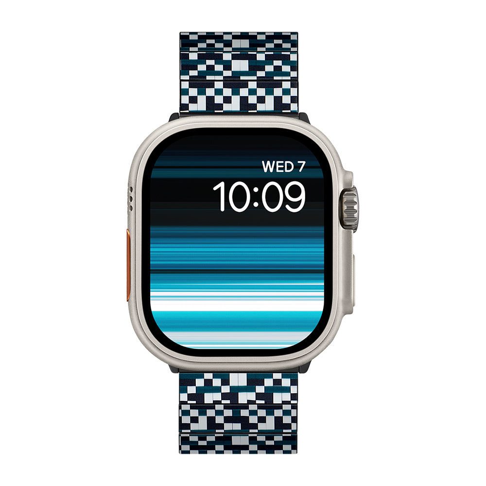 Pitaka Dreamland ChromaCarbon Serisi Tüm Apple Watch Modelleriyle Uyumlu Aramid Fiber ve Karbon Fiber Mosaic Universal Kordon