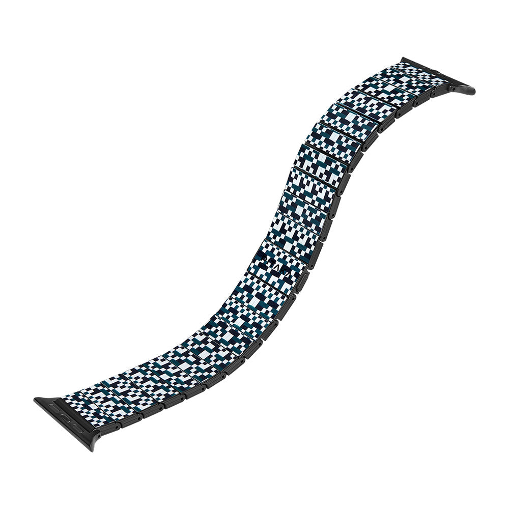 Pitaka Dreamland ChromaCarbon Serisi Tüm Apple Watch Modelleriyle Uyumlu Aramid Fiber ve Karbon Fiber Mosaic Universal Kordon