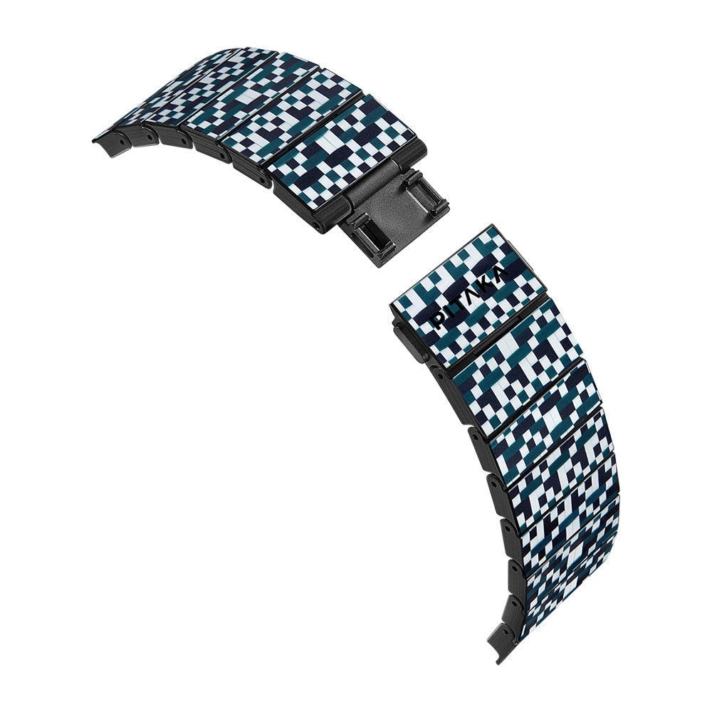 Pitaka Dreamland ChromaCarbon Serisi Tüm Apple Watch Modelleriyle Uyumlu Aramid Fiber ve Karbon Fiber Mosaic Universal Kordon