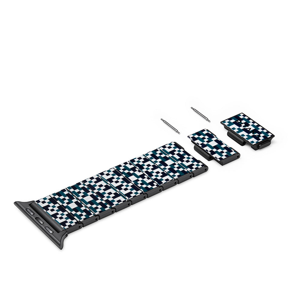Pitaka Dreamland ChromaCarbon Serisi Tüm Apple Watch Modelleriyle Uyumlu Aramid Fiber ve Karbon Fiber Mosaic Universal Kordon