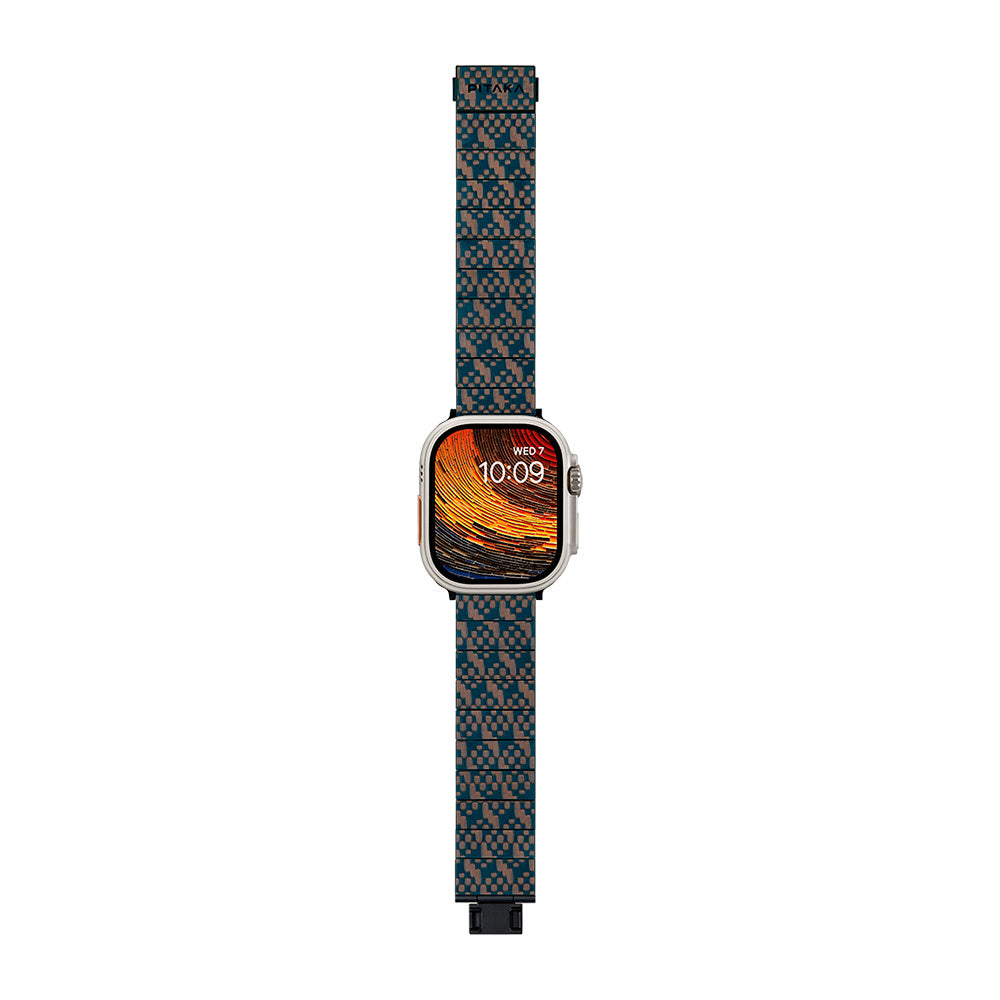 Pitaka Dreamland ChromaCarbon Serisi Tüm Apple Watch Modelleriyle Uyumlu Aramid Fiber ve Karbon Fiber Stairs Universal Kordon