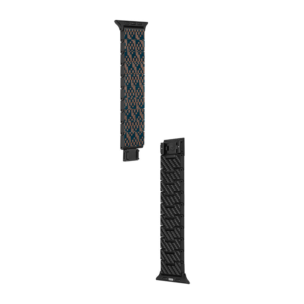 Pitaka Dreamland ChromaCarbon Serisi Tüm Apple Watch Modelleriyle Uyumlu Aramid Fiber ve Karbon Fiber Stairs Universal Kordon