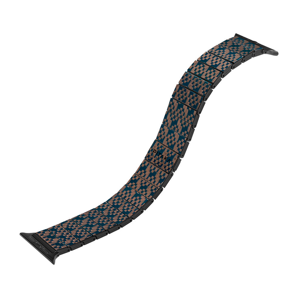Pitaka Dreamland ChromaCarbon Serisi Tüm Apple Watch Modelleriyle Uyumlu Aramid Fiber ve Karbon Fiber Stairs Universal Kordon