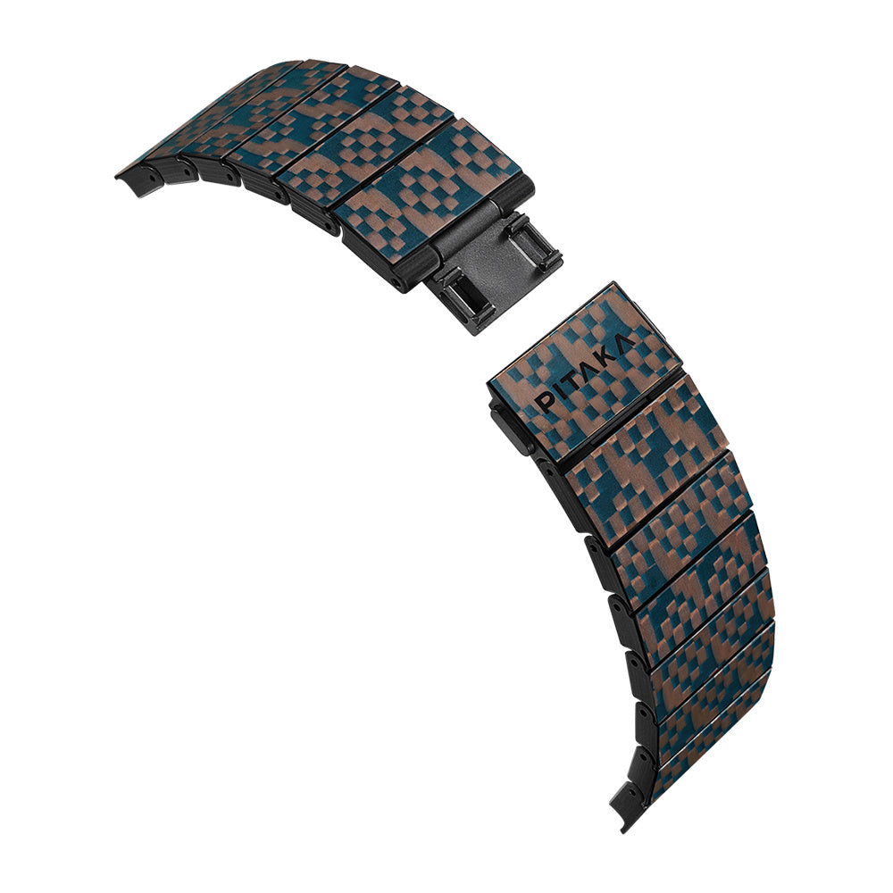 Pitaka Dreamland ChromaCarbon Serisi Tüm Apple Watch Modelleriyle Uyumlu Aramid Fiber ve Karbon Fiber Stairs Universal Kordon