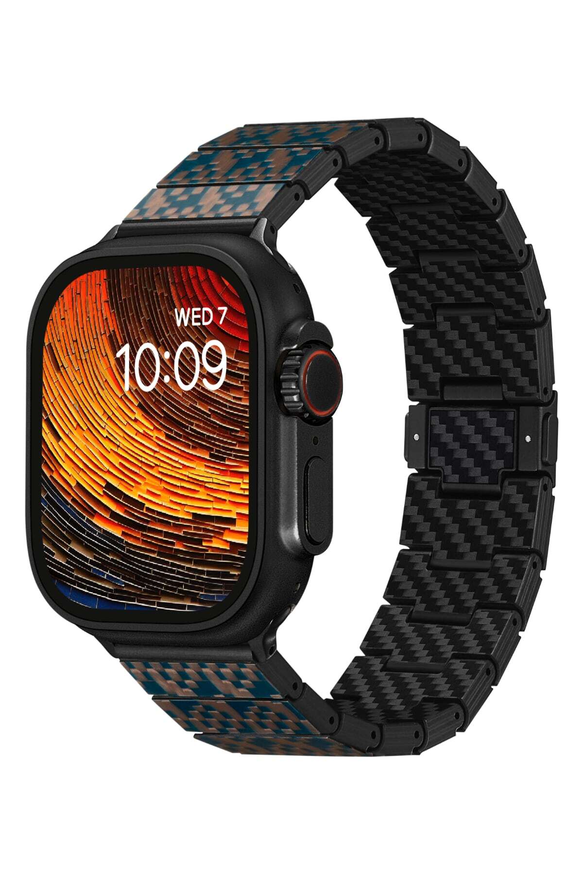 Pitaka Dreamland ChromaCarbon Serisi Tüm Apple Watch Modelleriyle Uyumlu Aramid Fiber ve Karbon Fiber Stairs Universal Kordon