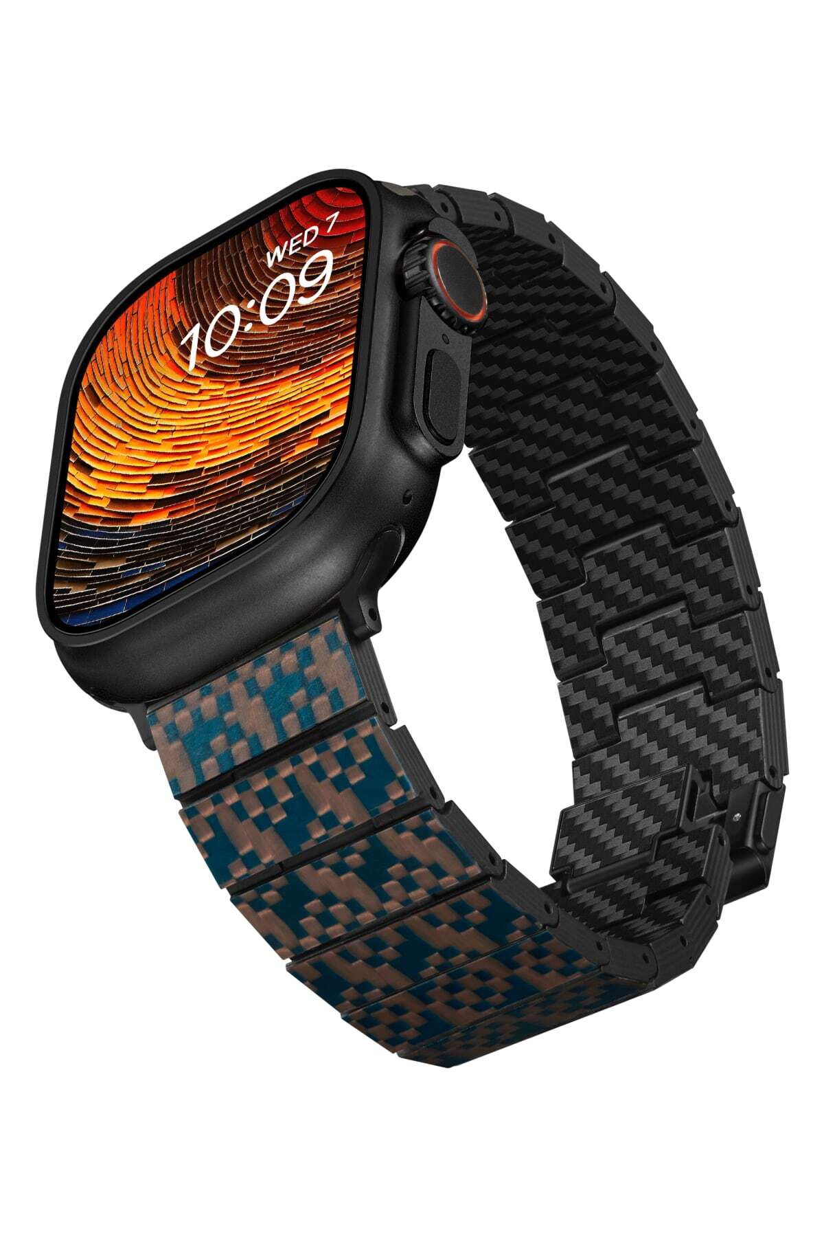 Pitaka Dreamland ChromaCarbon Serisi Tüm Apple Watch Modelleriyle Uyumlu Aramid Fiber ve Karbon Fiber Stairs Universal Kordon