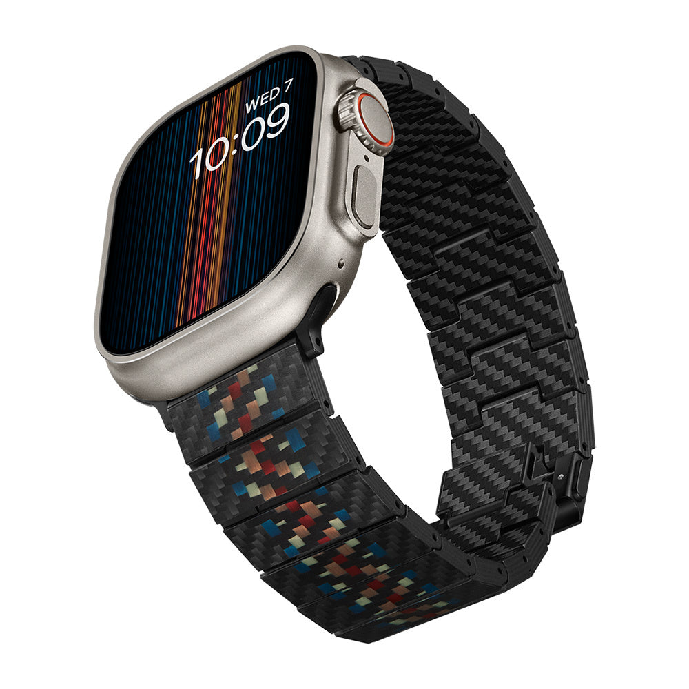 Pitaka Modern Serisi Tüm Apple Watch Modelleriyle Uyumlu Aramid Fiber ve Karbon Fiber Rhapsody Universal Kordon