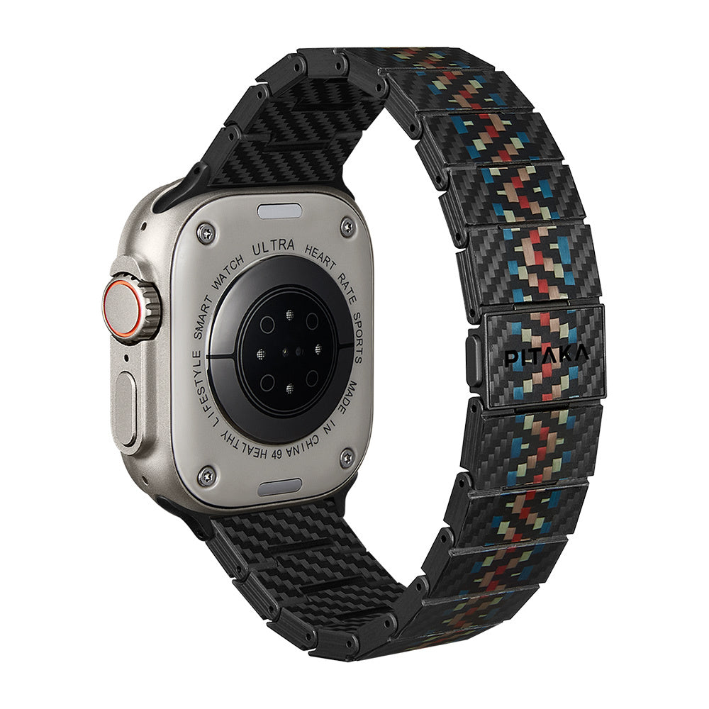 Pitaka Modern Serisi Tüm Apple Watch Modelleriyle Uyumlu Aramid Fiber ve Karbon Fiber Rhapsody Universal Kordon