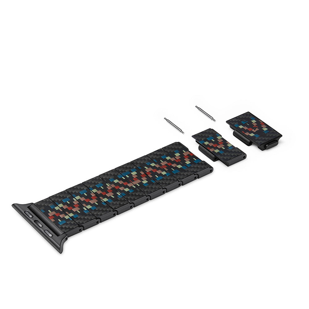 Pitaka Modern Serisi Tüm Apple Watch Modelleriyle Uyumlu Aramid Fiber ve Karbon Fiber Rhapsody Universal Kordon