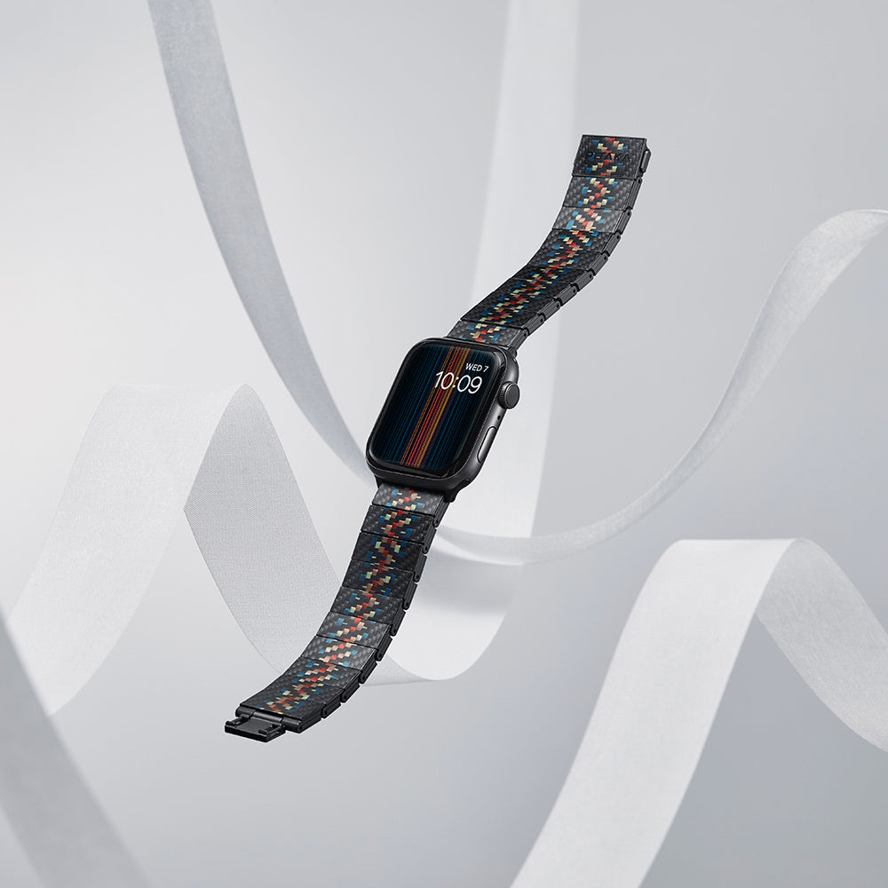 Pitaka Modern Serisi Tüm Apple Watch Modelleriyle Uyumlu Aramid Fiber ve Karbon Fiber Rhapsody Universal Kordon
