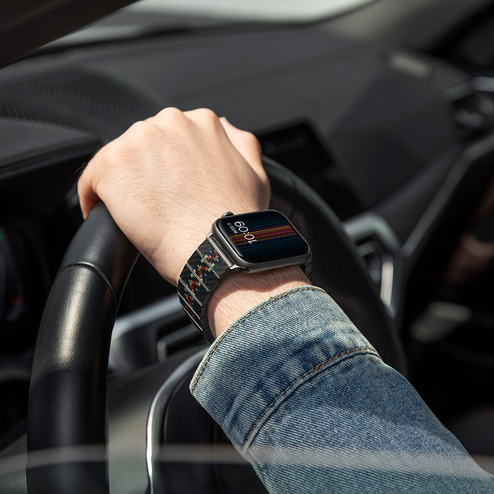 Pitaka Modern Serisi Tüm Apple Watch Modelleriyle Uyumlu Aramid Fiber ve Karbon Fiber Rhapsody Universal Kordon