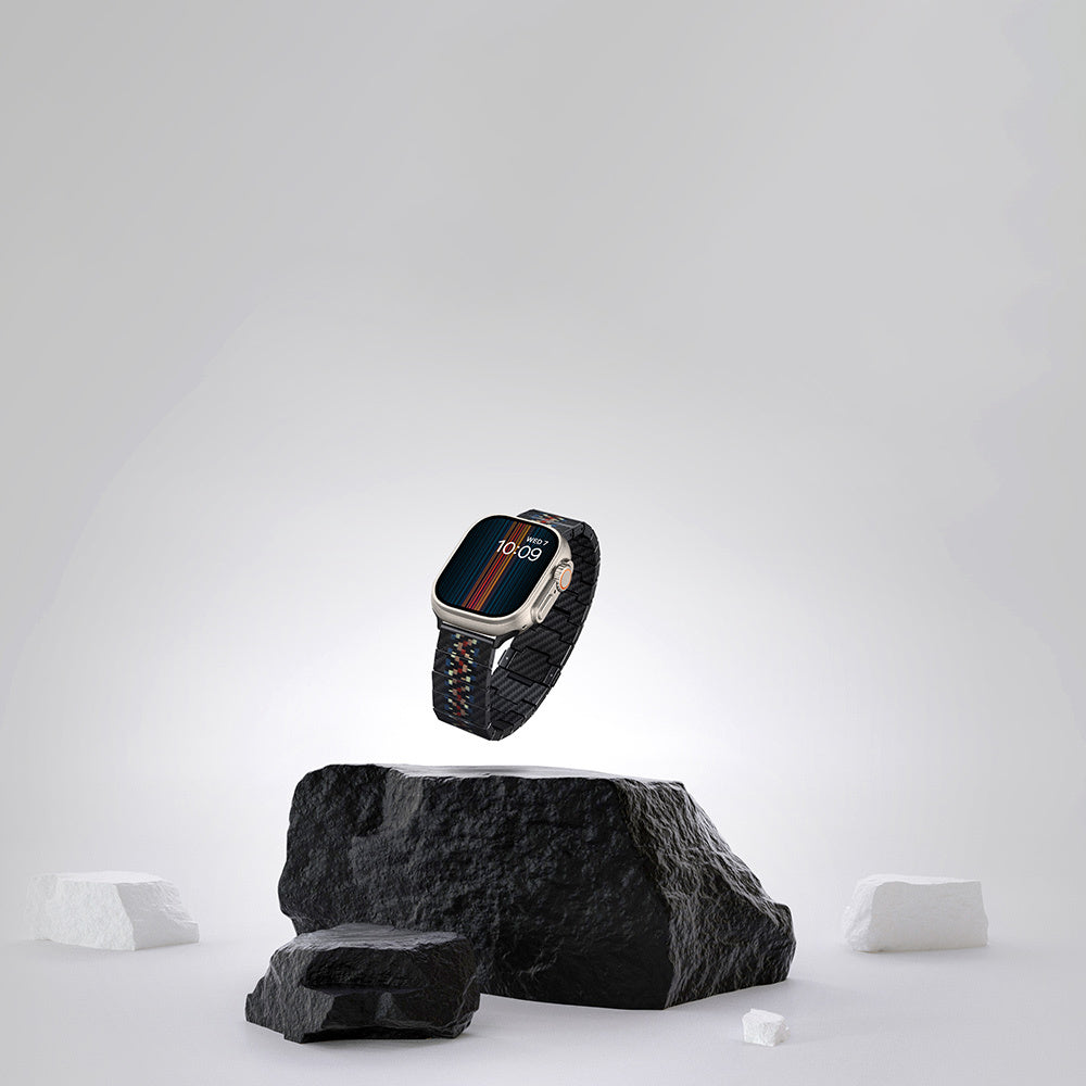 Pitaka Modern Serisi Tüm Apple Watch Modelleriyle Uyumlu Aramid Fiber ve Karbon Fiber Rhapsody Universal Kordon