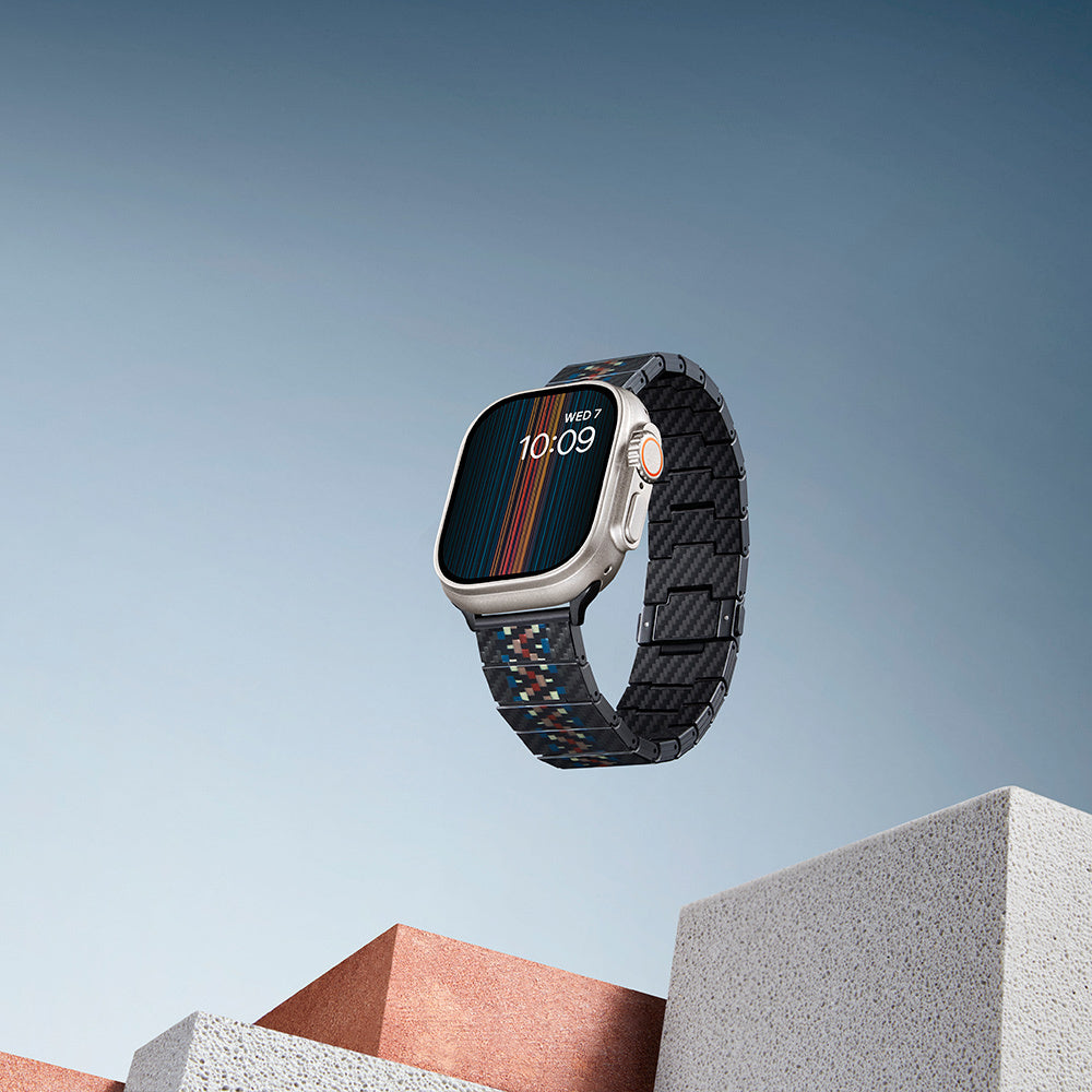 Pitaka Modern Serisi Tüm Apple Watch Modelleriyle Uyumlu Aramid Fiber ve Karbon Fiber Rhapsody Universal Kordon