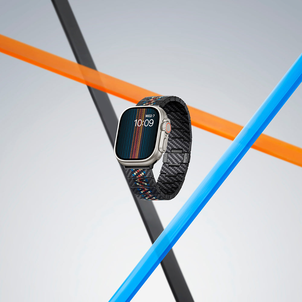Pitaka Modern Serisi Tüm Apple Watch Modelleriyle Uyumlu Aramid Fiber ve Karbon Fiber Rhapsody Universal Kordon