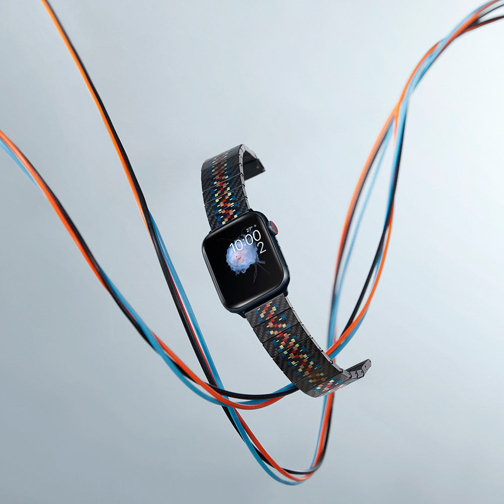 Pitaka Modern Serisi Tüm Apple Watch Modelleriyle Uyumlu Aramid Fiber ve Karbon Fiber Rhapsody Universal Kordon
