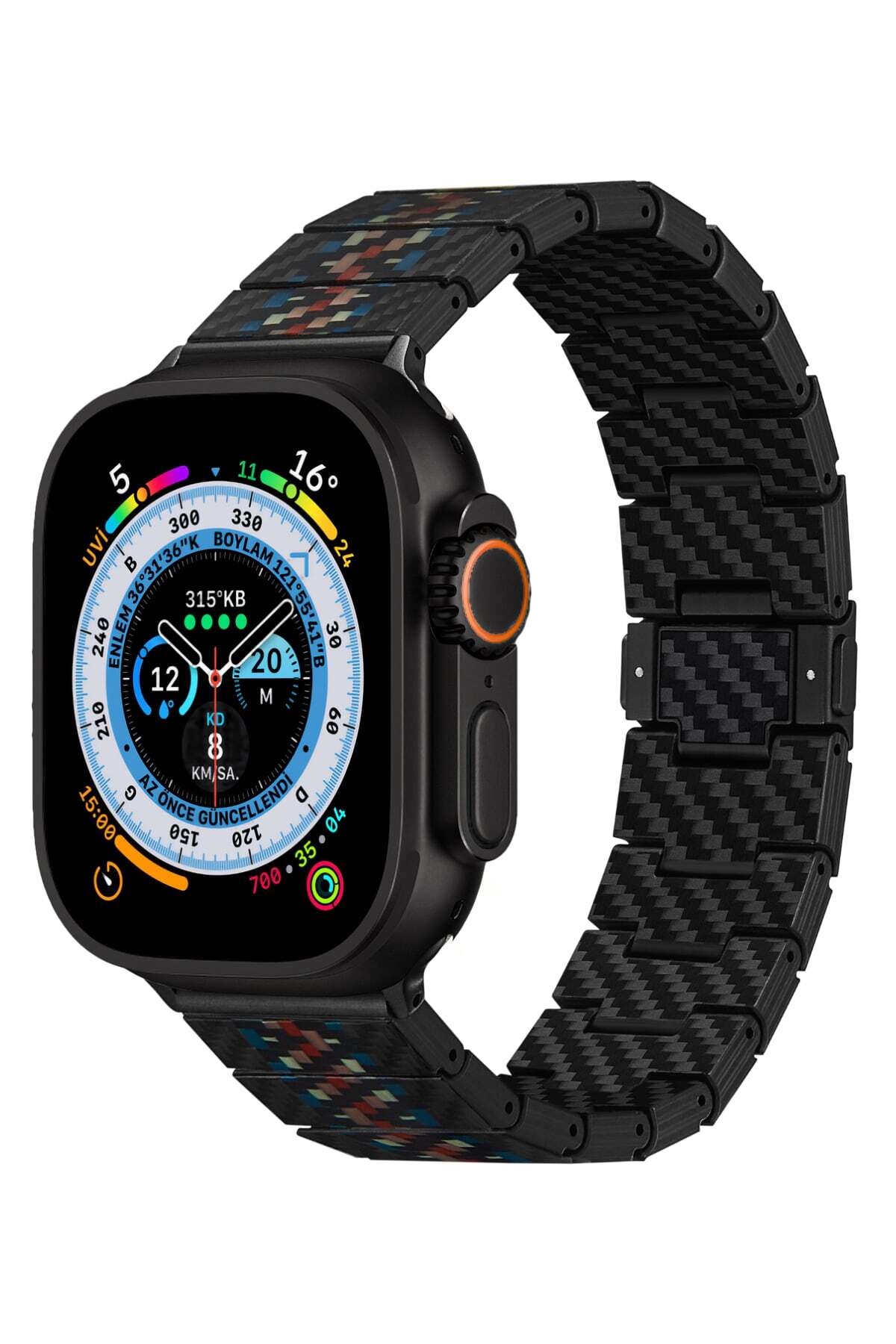 Pitaka Modern Serisi Tüm Apple Watch Modelleriyle Uyumlu Aramid Fiber ve Karbon Fiber Rhapsody Universal Kordon