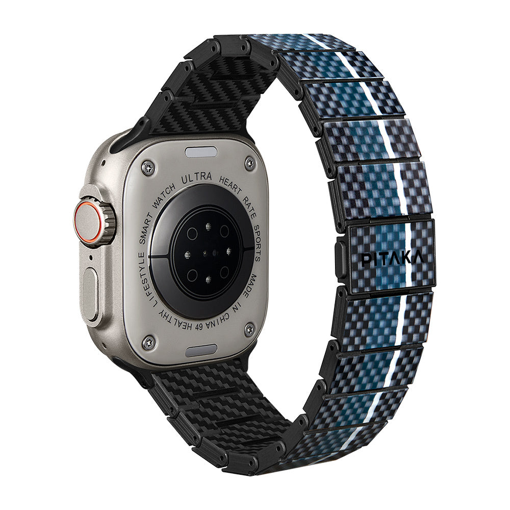 Pitaka Poetry of Things ChromaCarbon Serisi Tüm Apple Watch Modelleriyle Uyumlu Aramid Fiber ve Karbon Fiber Moon Universal Kordon