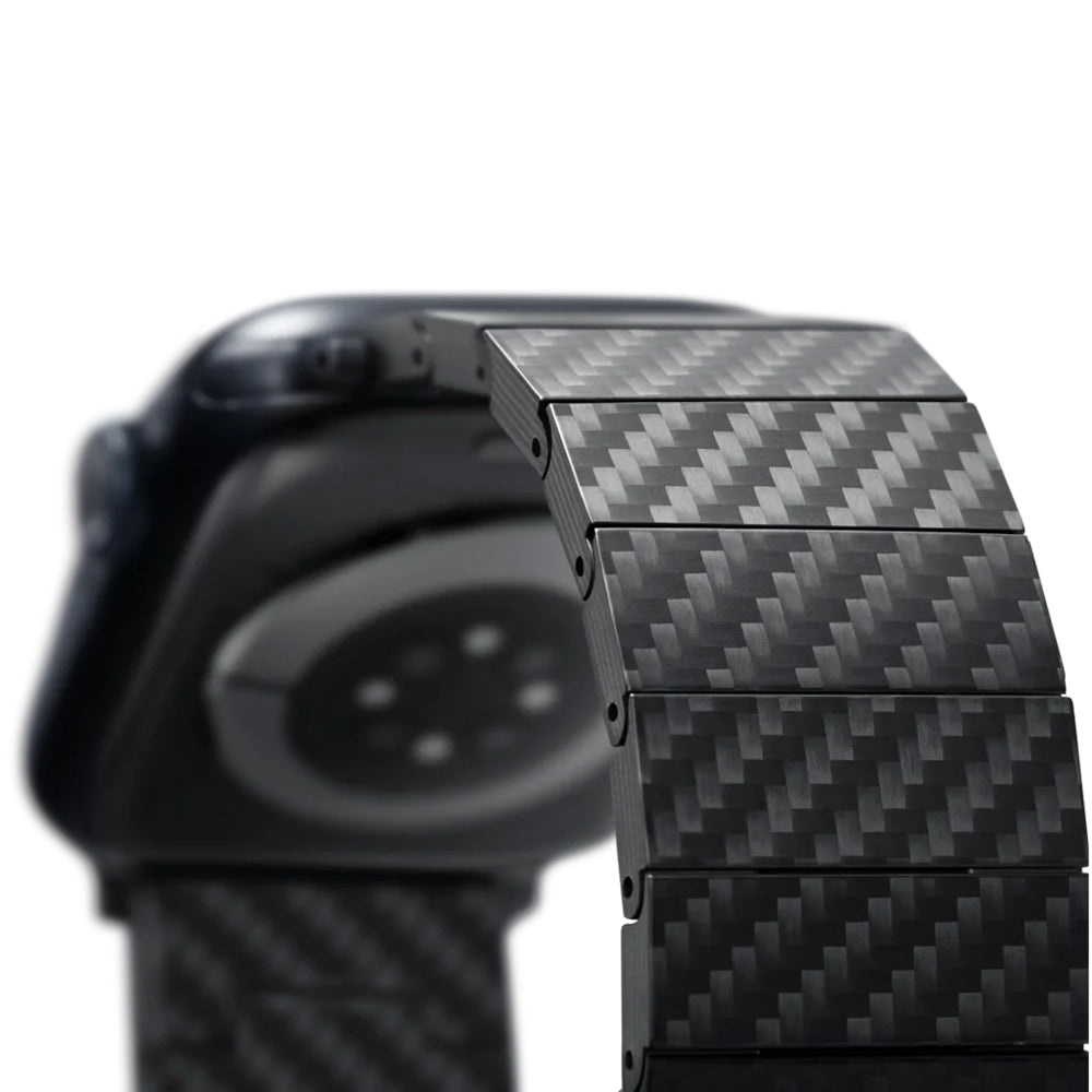 Pitaka Modern Serisi Tüm Apple Watch Modelleriyle Uyumlu Karbon Fiber Black-Grey Twill Universal Kordon