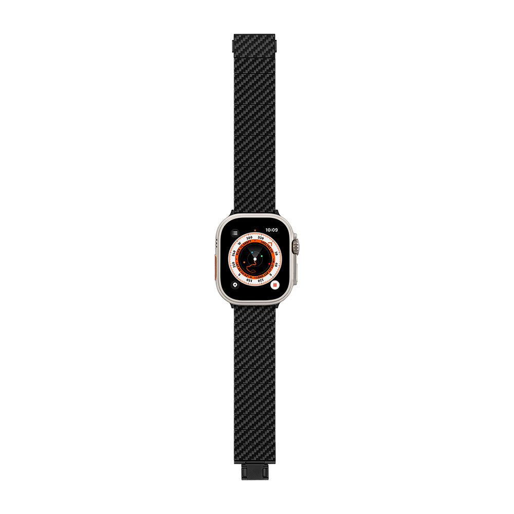 Pitaka Modern Serisi Tüm Apple Watch Modelleriyle Uyumlu Karbon Fiber Black-Grey Twill Universal Kordon