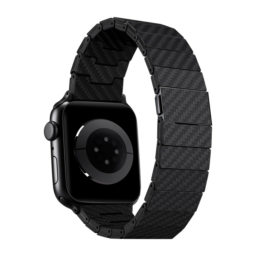 Pitaka Modern Serisi Tüm Apple Watch Modelleriyle Uyumlu Karbon Fiber Black-Grey Twill Universal Kordon