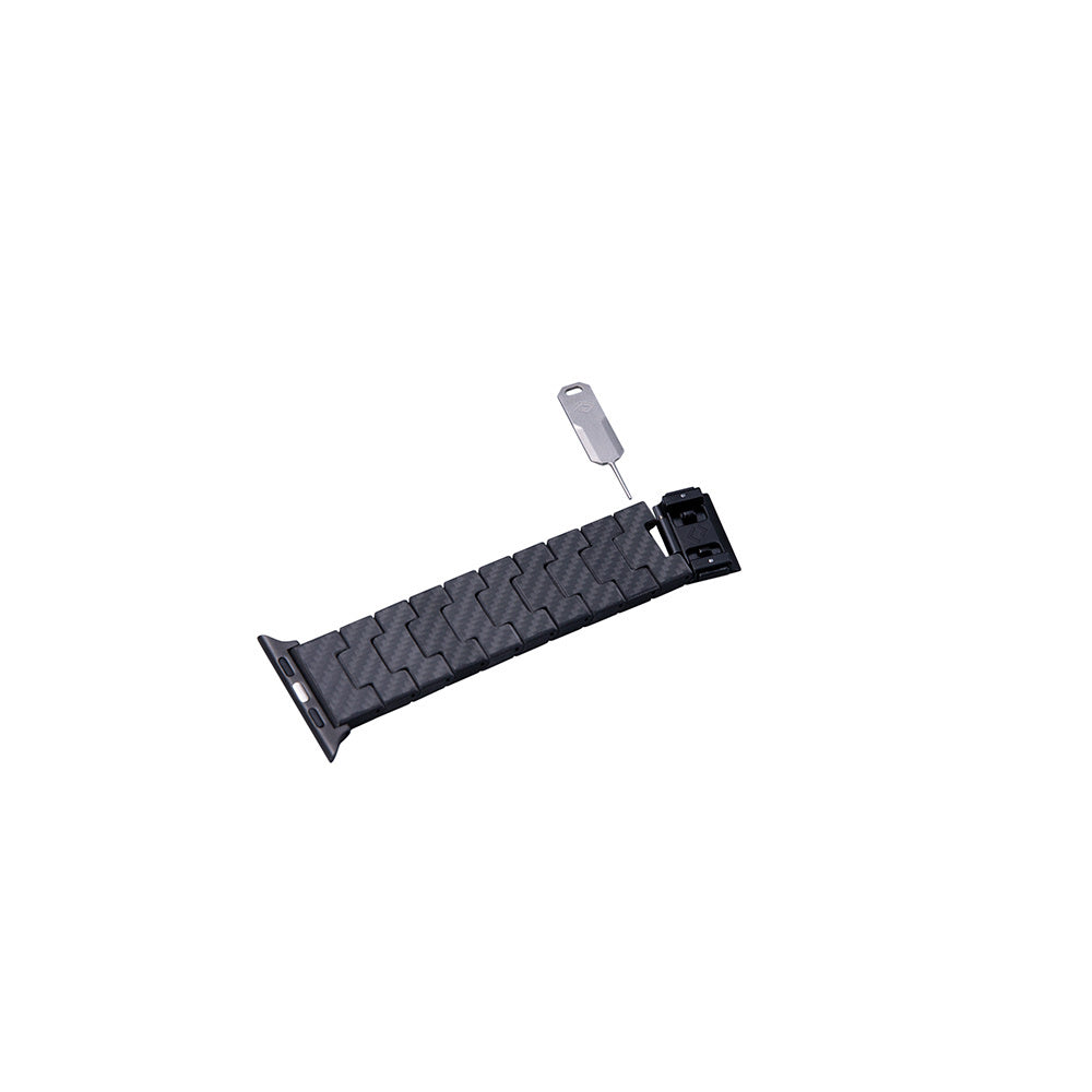 Pitaka Modern Serisi Tüm Apple Watch Modelleriyle Uyumlu Karbon Fiber Black-Grey Twill Universal Kordon
