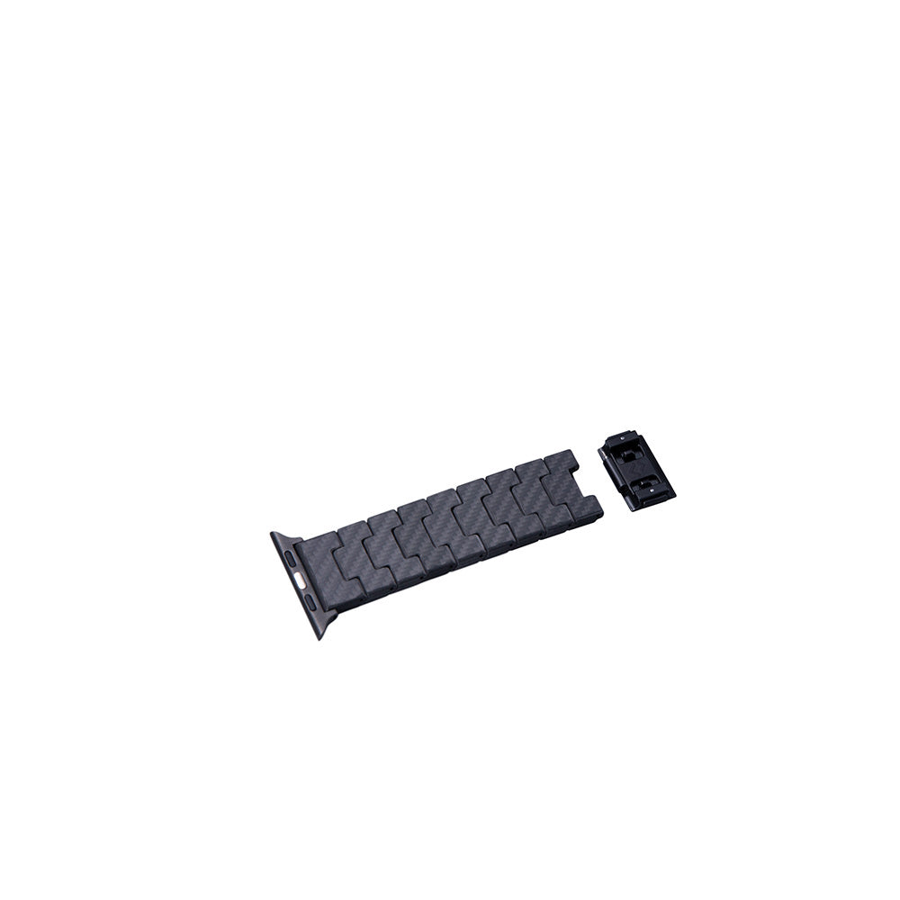 Pitaka Modern Serisi Tüm Apple Watch Modelleriyle Uyumlu Karbon Fiber Black-Grey Twill Universal Kordon