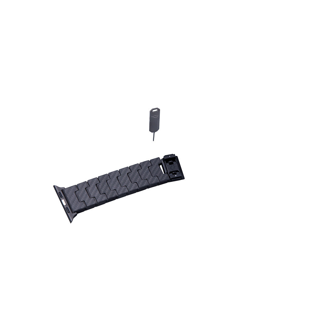 Pitaka Modern Serisi Tüm Apple Watch Modelleriyle Uyumlu Karbon Fiber Black-Grey Twill Universal Kordon