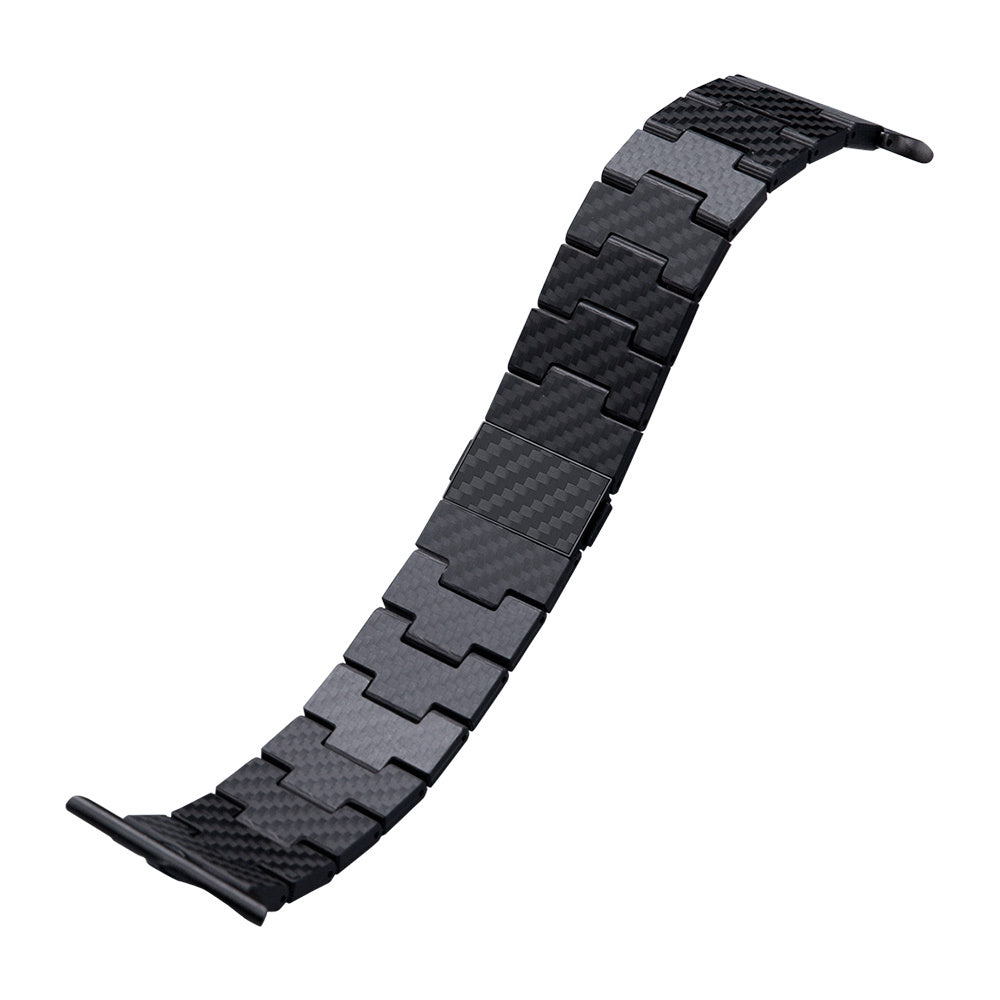Pitaka Retro Serisi Tüm Apple Watch Modelleriyle Uyumlu Karbon Fiber Black-Grey Twill Universal Kordon