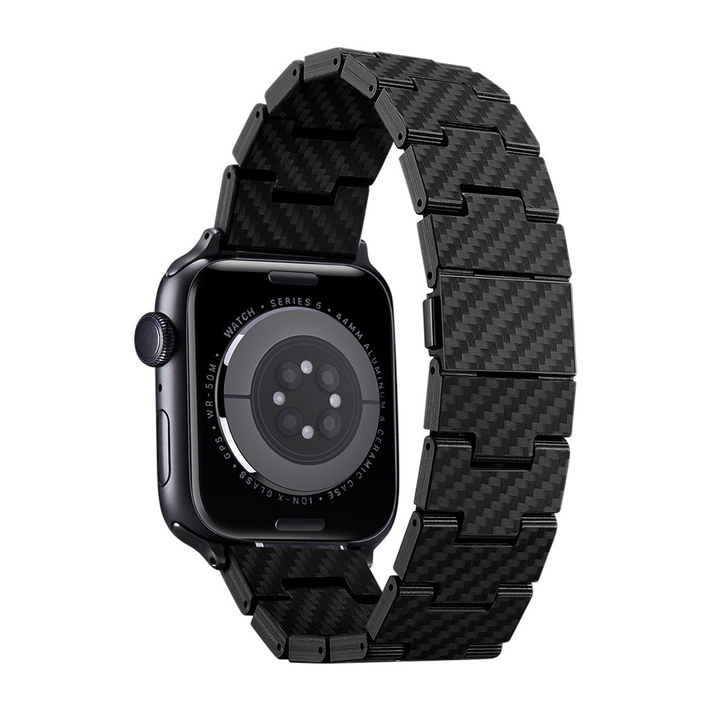 Pitaka Retro Serisi Tüm Apple Watch Modelleriyle Uyumlu Karbon Fiber Black-Grey Twill Universal Kordon