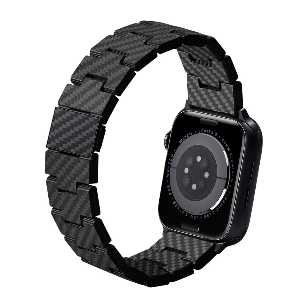 Pitaka Retro Serisi Tüm Apple Watch Modelleriyle Uyumlu Karbon Fiber Black-Grey Twill Universal Kordon