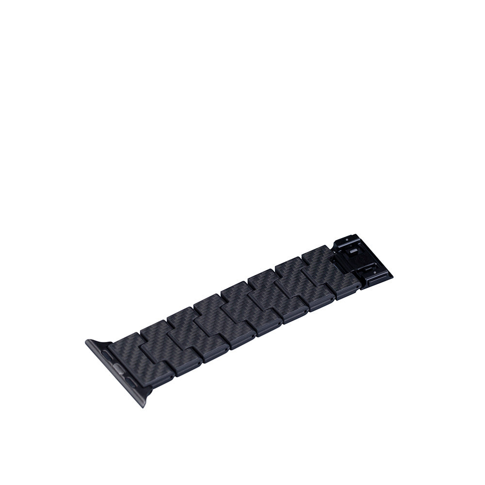 Pitaka Retro Serisi Tüm Apple Watch Modelleriyle Uyumlu Karbon Fiber Black-Grey Twill Universal Kordon