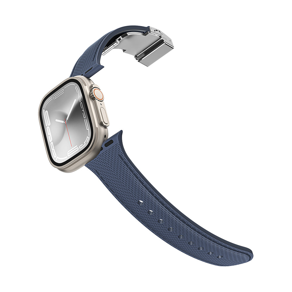 Amazingthing Titan Swift Apple Watch 49mm Deri Dokulu Silikon Kordon - 15