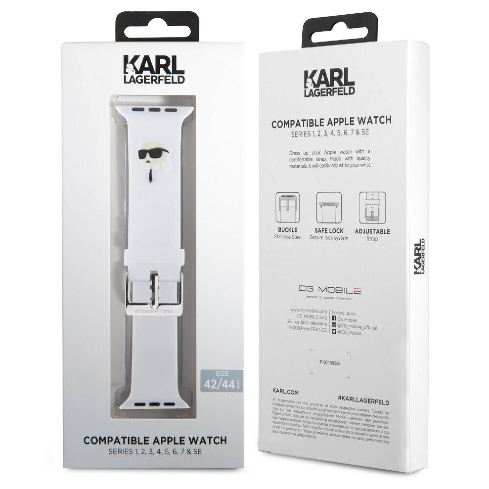 Karl Lagerfeld Apple Watch Ultra 49mm Orjinal Lisanslı İkonik Karl Head Logolu Silikon Kordon - 4