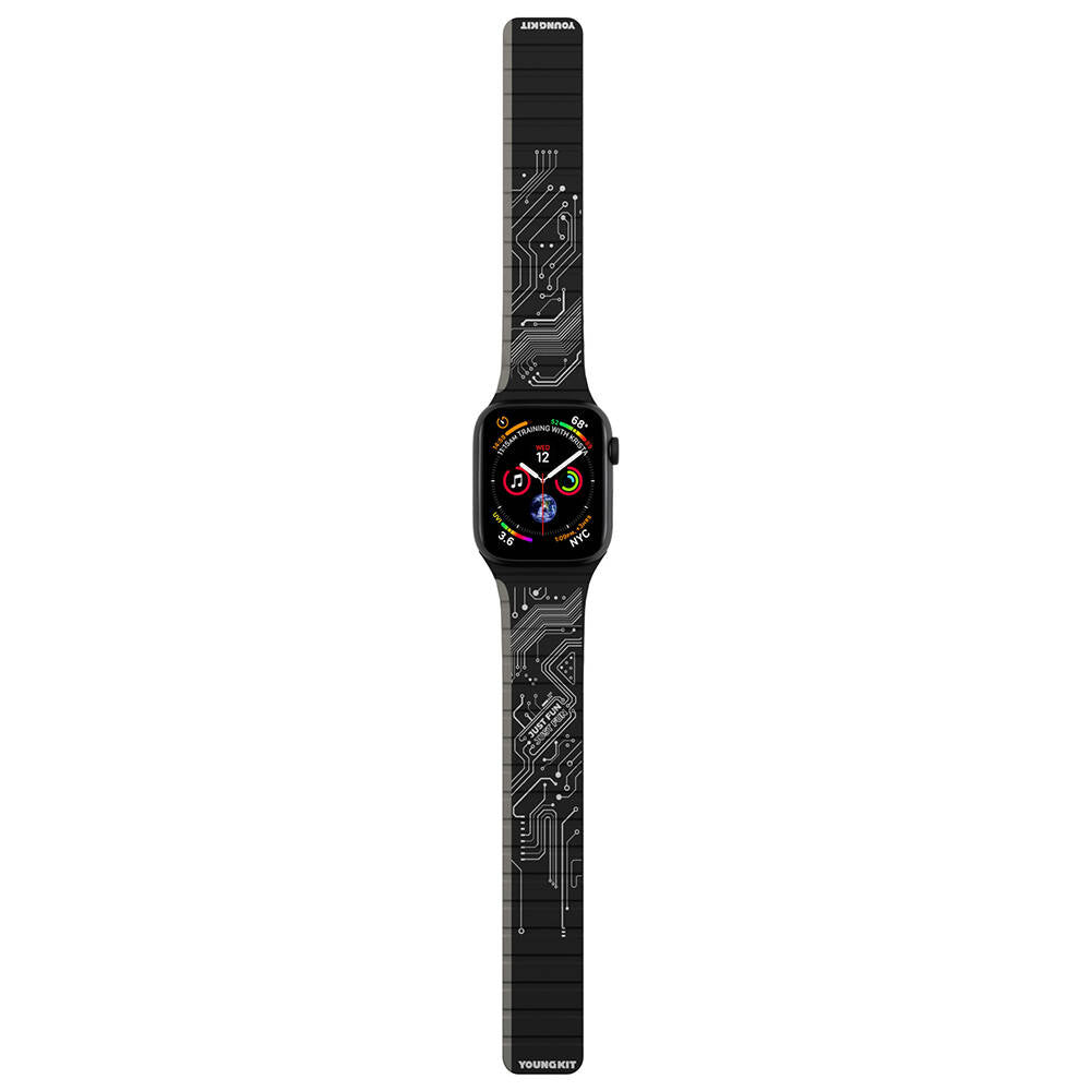 Youngkit Technological Apple Watch Ultra 49mm Kordon Magnetik Tak Çıkar Silikon Strap Kayış - 5