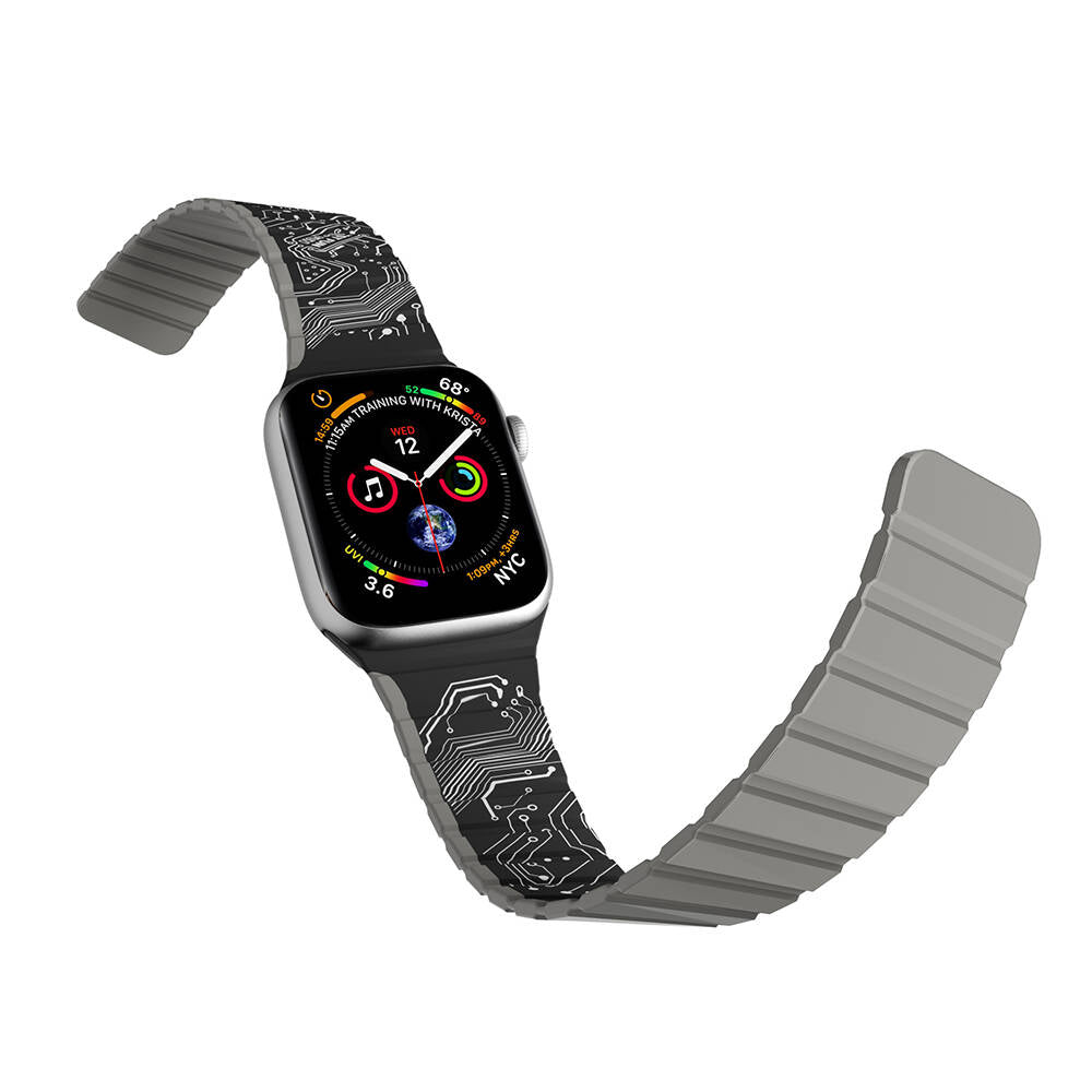 Youngkit Technological Apple Watch Ultra 49mm Kordon Magnetik Tak Çıkar Silikon Strap Kayış - 4