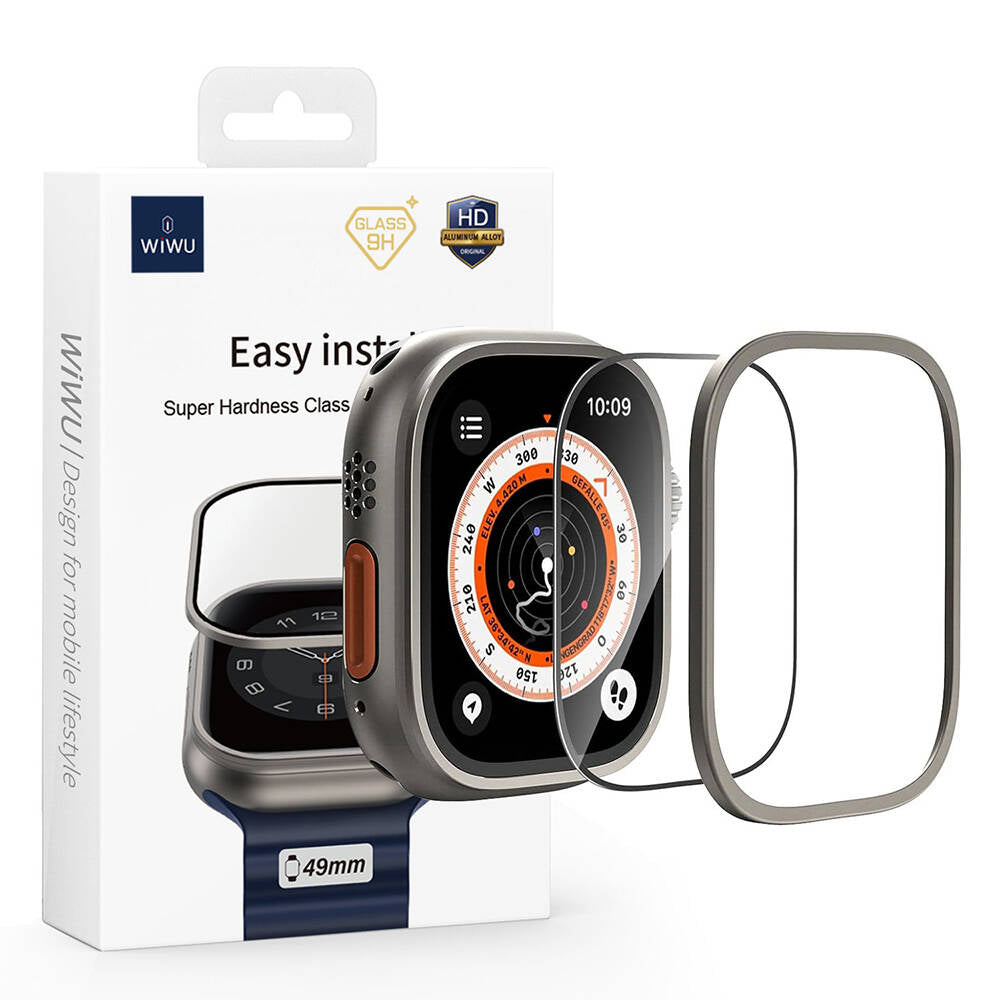 Wiwu Wi-JD106 Apple Watch Ultra 49mm Easy Install Akıllı Saat Temperli Cam Ekran Koruyucu